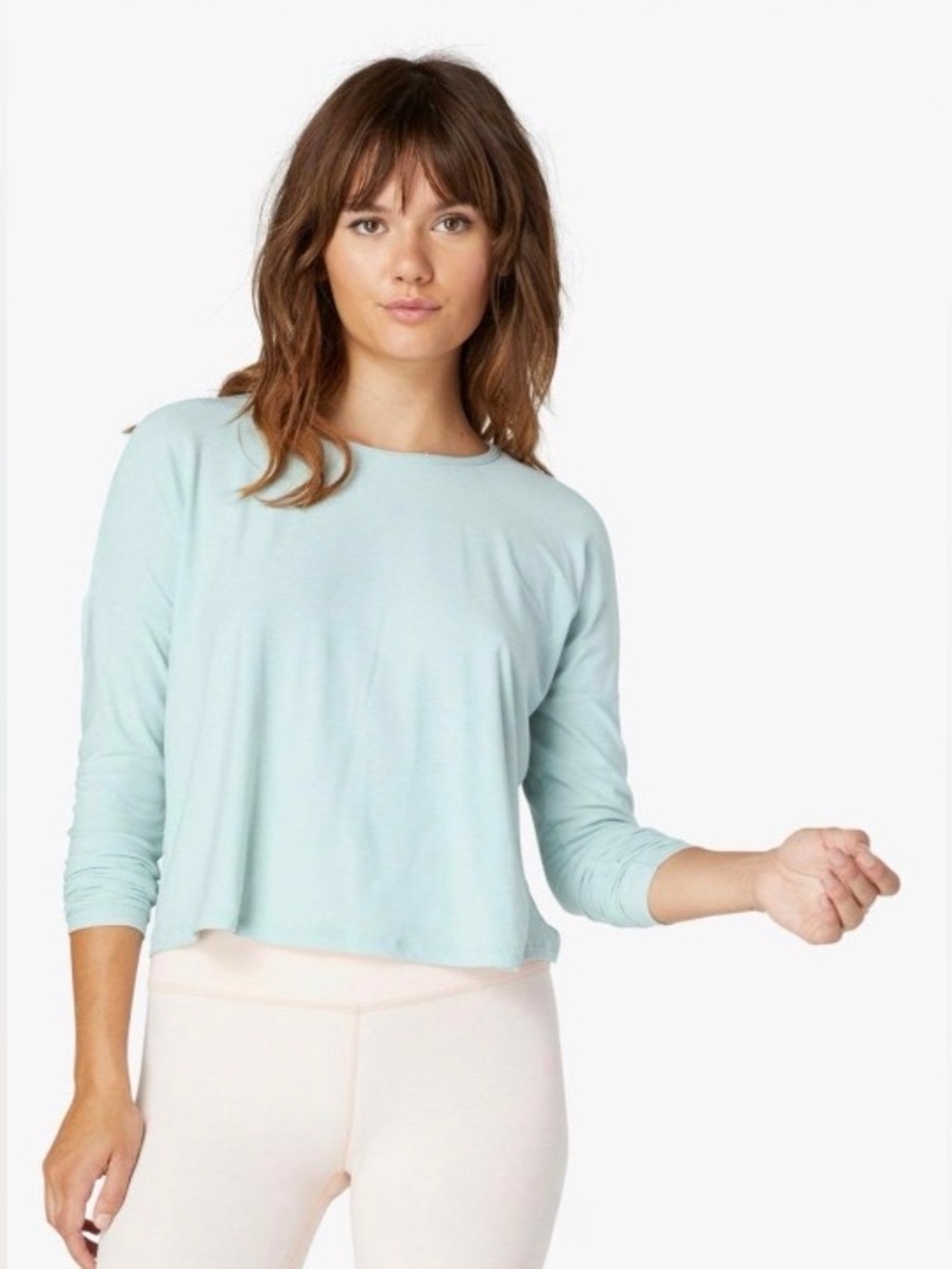 EUC Beyond Yoga Morning Light Pullover Crop - Morning Sky